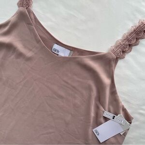 Nordstrom Rack NWT Blush Pink Adobe Eyelet Trim Tank Top Blouse Size XL Summer